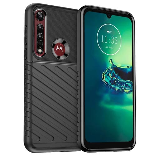 Funda para Motorola One Vision Plus Thunderbolt Protector TPU a Prueba de Choques (Negro)