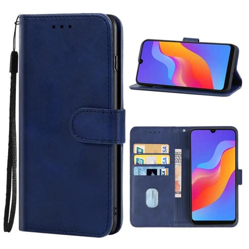 Funda telefónica de cuero para Honor 8A Pro (Azul)