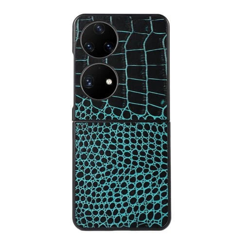 Para Huawei P50 Pocket CroCodile Top Cow Howhide Thebe Funda telefónica (Cian Azul)