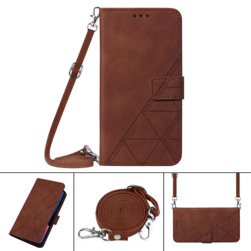 Para Xiaomi 12 Pro Crossbody 3D Flip Flip Leather Case (marrón)