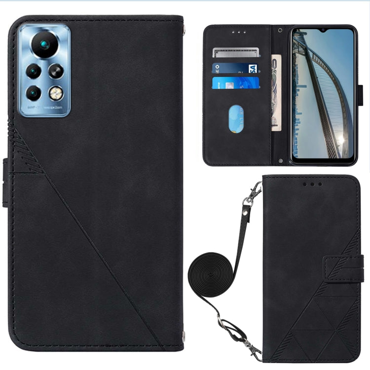 Funda de Cuero Crossbody 3D para Infinix Note 11 Pro con Estampado en Relieve (Negro)