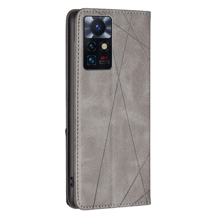 Para infinix cero x estuche de teléfono de cuero magnético invisible neo prismático (gris)
