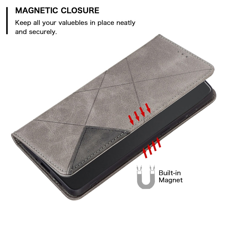 Para infinix cero x estuche de teléfono de cuero magnético invisible neo prismático (gris)