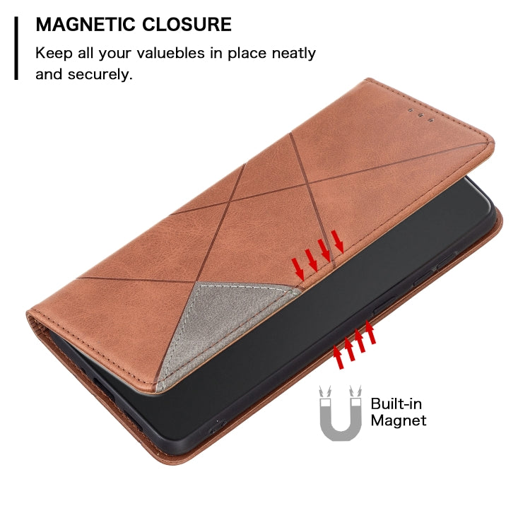 Para infinix cero x / x pro prismático funda de teléfono de cuero magnético invisible (marrón)