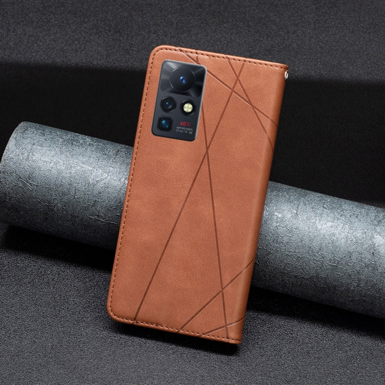 Para infinix cero x / x pro prismático funda de teléfono de cuero magnético invisible (marrón)