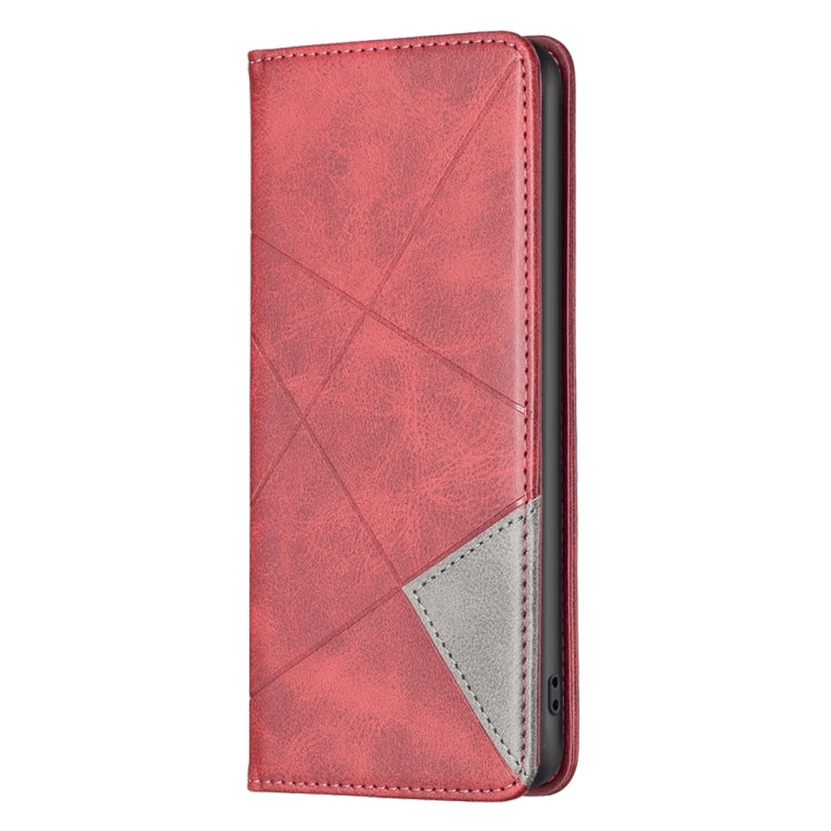 Para infinix cero x / x pro prismático funda de teléfono de cuero magnético invisible (rojo)