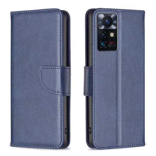 Para infinix cero x neo corderskin texture cuero caja de cuero (azul)