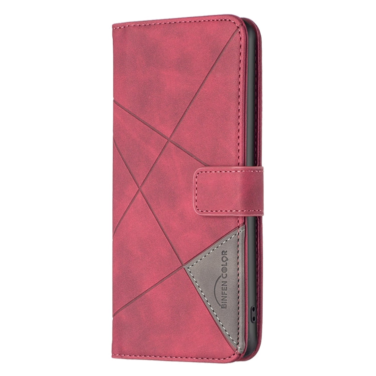 Para infinix cero x neo bf05 hebilla magnética rhombus textura de la caja del teléfono de cuero (rojo)