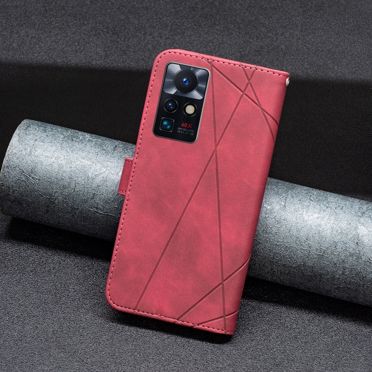 Para infinix cero x neo bf05 hebilla magnética rhombus textura de la caja del teléfono de cuero (rojo)