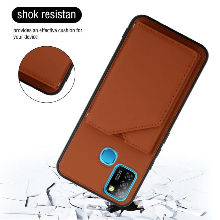 Para Infinix Smart 5 / Hot 10 Lite Skin Feel PU + TPU + PC Case de teléfono (marrón)