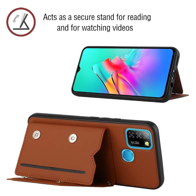 Para Infinix Smart 5 / Hot 10 Lite Skin Feel PU + TPU + PC Case de teléfono (marrón)