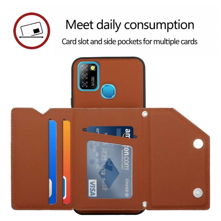 Para Infinix Smart 5 / Hot 10 Lite Skin Feel PU + TPU + PC Case de teléfono (marrón)
