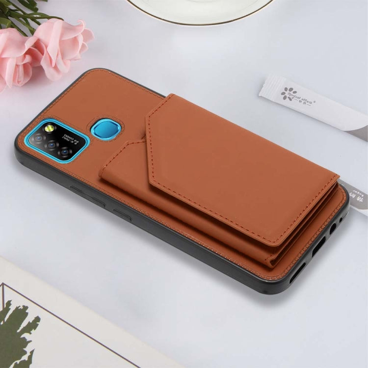 Para Infinix Smart 5 / Hot 10 Lite Skin Feel PU + TPU + PC Case de teléfono (marrón)