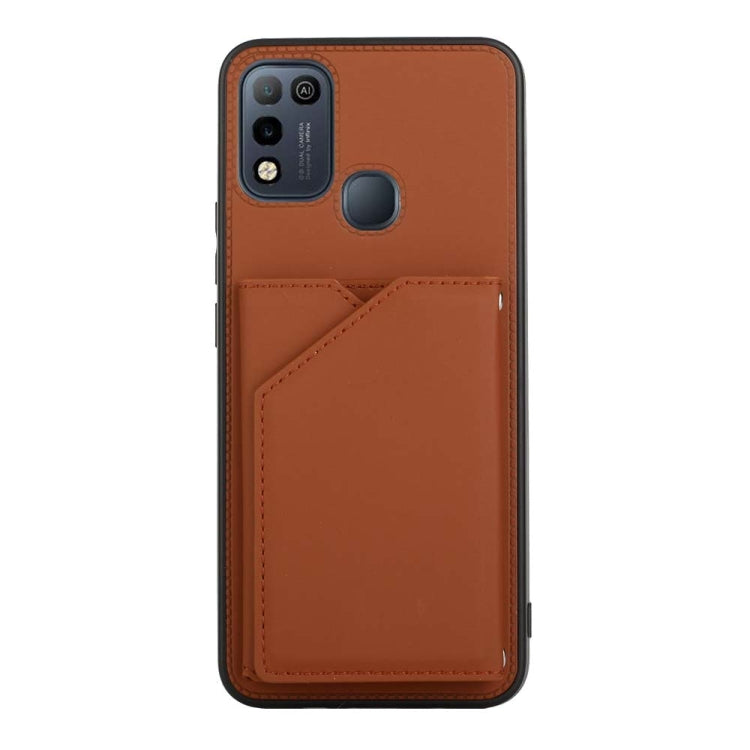 Para Infinix Hot 10 Play / 11 Play Skin Feel Feel PU + TPU + PC Telephone (Brown)