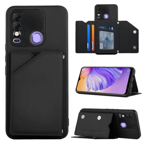 Para Tecno Spark 8 Skin Feel PU + TPU + PC Case de teléfono (negro)
