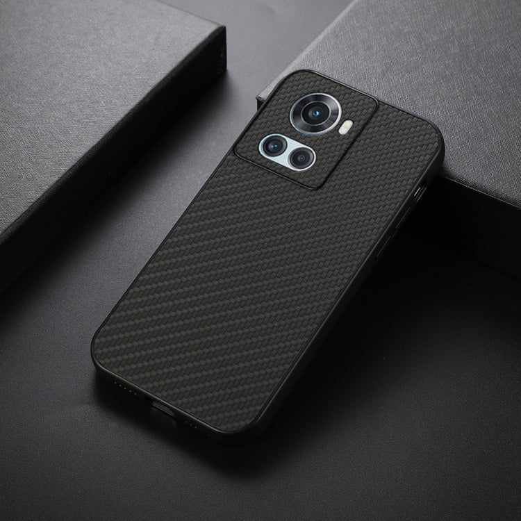 Funda para OnePlus Ace Hole con Textura de Fibra de Carbono Precisa en PU (Negro)