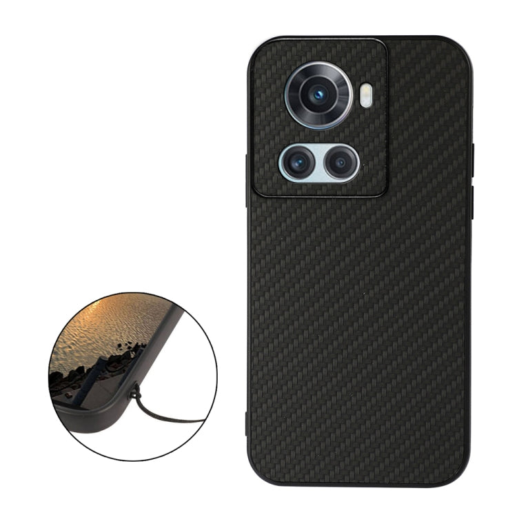 Funda para OnePlus Ace Hole con Textura de Fibra de Carbono Precisa en PU (Negro)