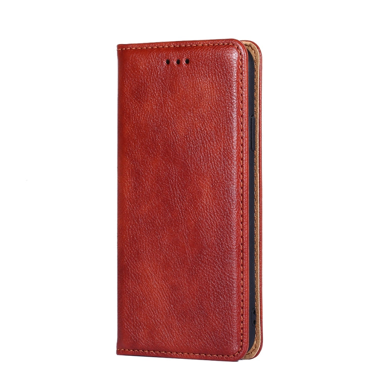 Para Infinix Hot 11S X6812 Case de teléfono de cuero magnético de color puro (marrón)