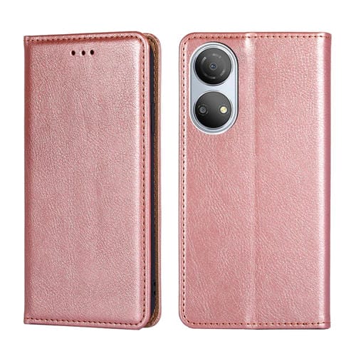 Para Honor Play 30 más el aceite de brillo sólido Color Magnetic Flip Function Phone (oro rosa)