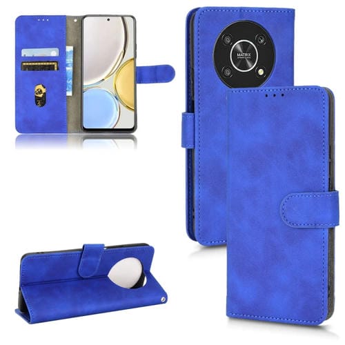 Para Honor X9 5G/X30/Magic4 Lite Skin Feel Feel Magnetic Flip Leather Case (azul)