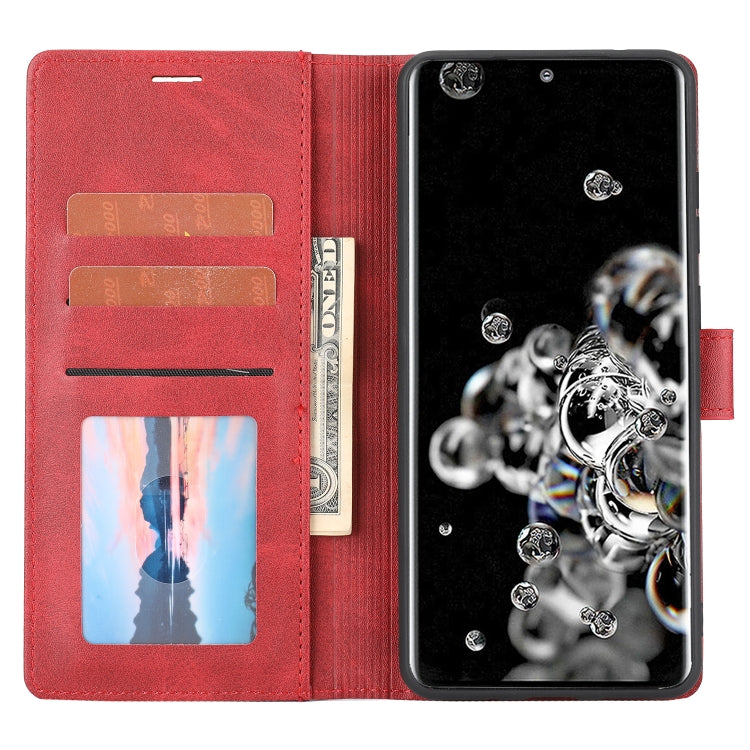 Para Samsung Galaxy S20 Ultra Classic Wallet Flip Leather Case (rojo)