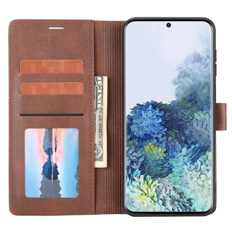 Para Samsung Galaxy S21 5G Classic Wallet Flip Leather Case (marrón)