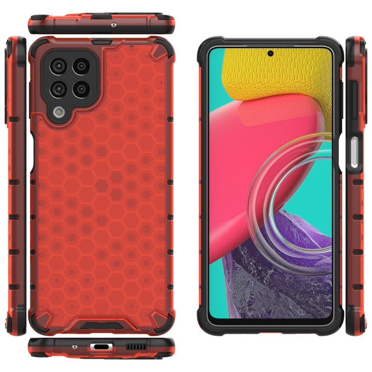 Para Samsung Galaxy M53 5G Amplia Honeycomb PC + TPU Telephip (rojo)