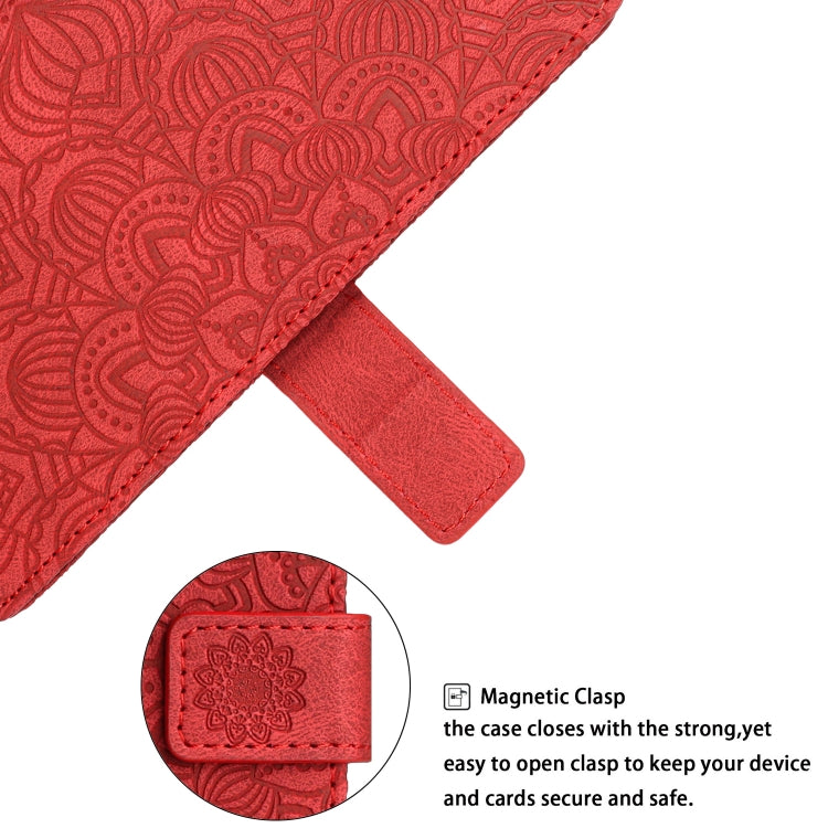 Para Samsung Galaxy A40 Mandala Flip Flip Leather Case (rojo)