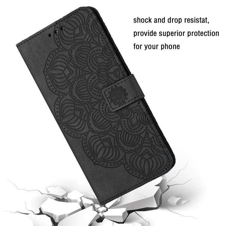 Para Samsung Galaxy S21 Fe 5G Mandala Flip Flip Leather Case (negro)