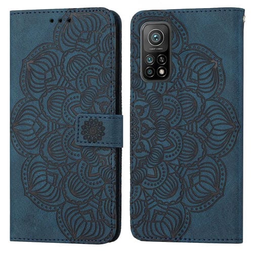 Para Xiaomi Mi 10T / 10T Pro Mandala Flip Flip Leather Case (azul)