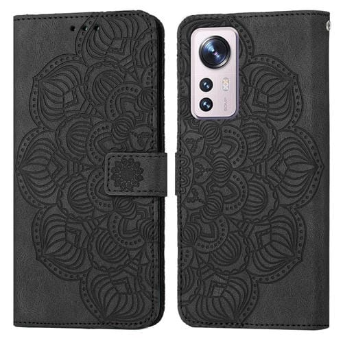 Para Xiaomi 12 Lite Mandala Flip Flip Leather Case (negro)