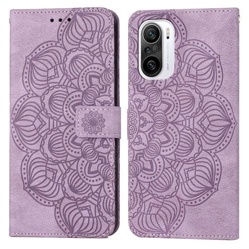 Para Xiaomi Poco F3 Mandala Flip Flip Leather Case (púrpura)
