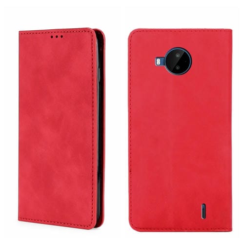 Funda para Nokia C20 Plus Skin Feel Tapa Horizontal Magnética de Cuero (Rojo)