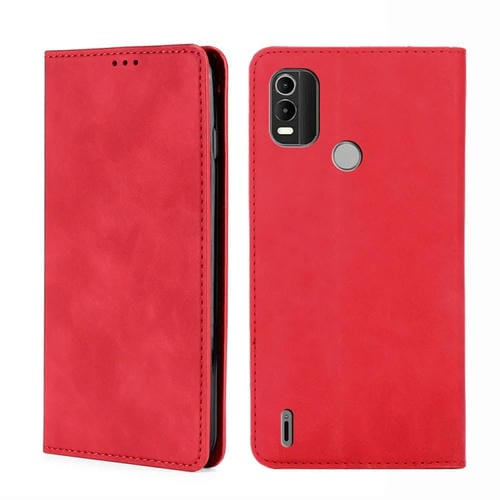 Funda para Nokia C21 Plus Piel Feel Magnetic Tapa Horizontal (Rojo)