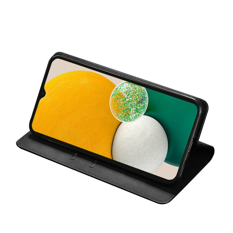 Caja de Cuero Horizontal Magnético para Nokia C21 (Negro)