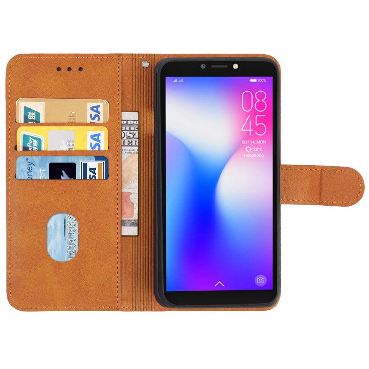 Caja de Teléfono de Cuero Tecno Pop 2 (Marrón)