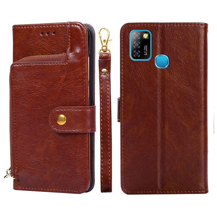 Funda para Infinix Hot 10 Lite y Smart 5 Bolsa de Cuero (Marrón)