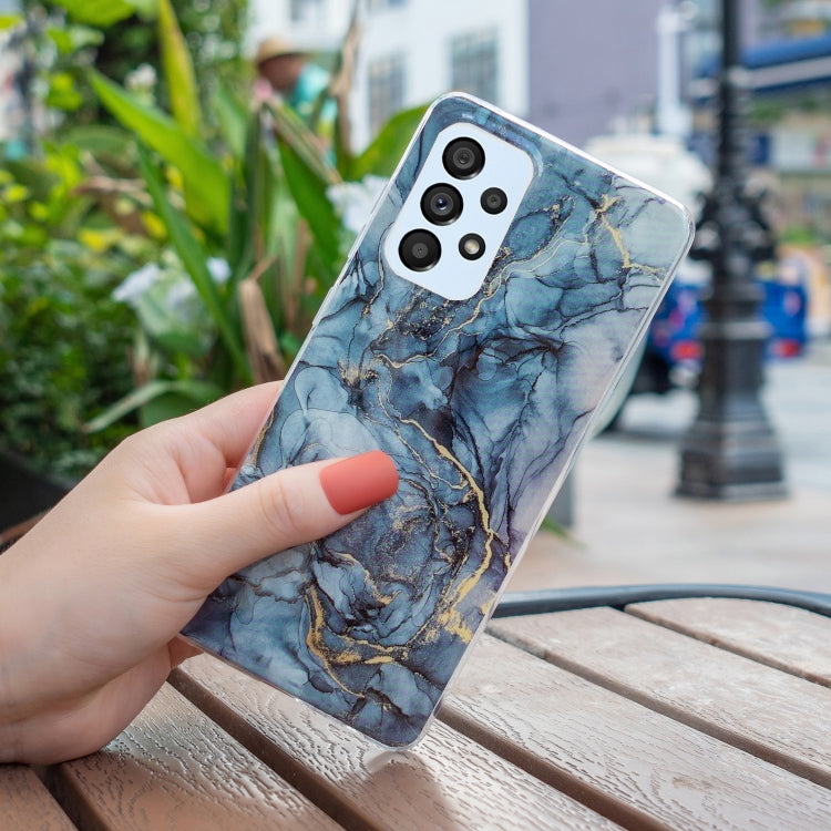Para Samsung Galaxy A52 5G / 4G IMD Marble Pattern TPU Phone Case (Gris)