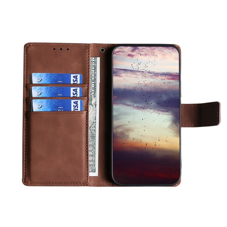Funda de Cuero para OnePlus Ace Racing con Cierre Magnético y Skin Feel Cocodrilo (Marrón)