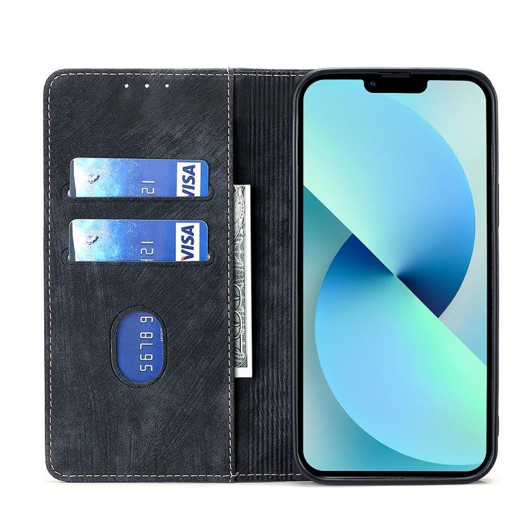 Funda de Cuero Magnética para Huawei Y8S con RFID y Cepillo Antirrobo (Negro)
