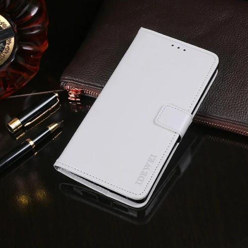 Para Huawei P40 idewei Crazy Horse Texture Funda de cuero con tapa horizontal con soporte, ranuras para tarjetas y billetera (blanco)