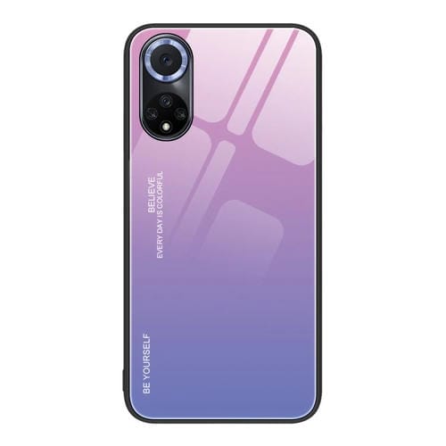 Para Huawei nova 9 Gradient Color Glass Case (Rosa Púrpura)