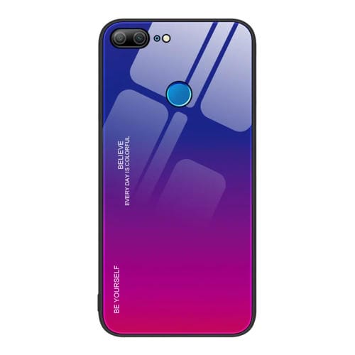 Para Honor 9 Lite Gradient Color Glass Phone Case (púrpura rojo)