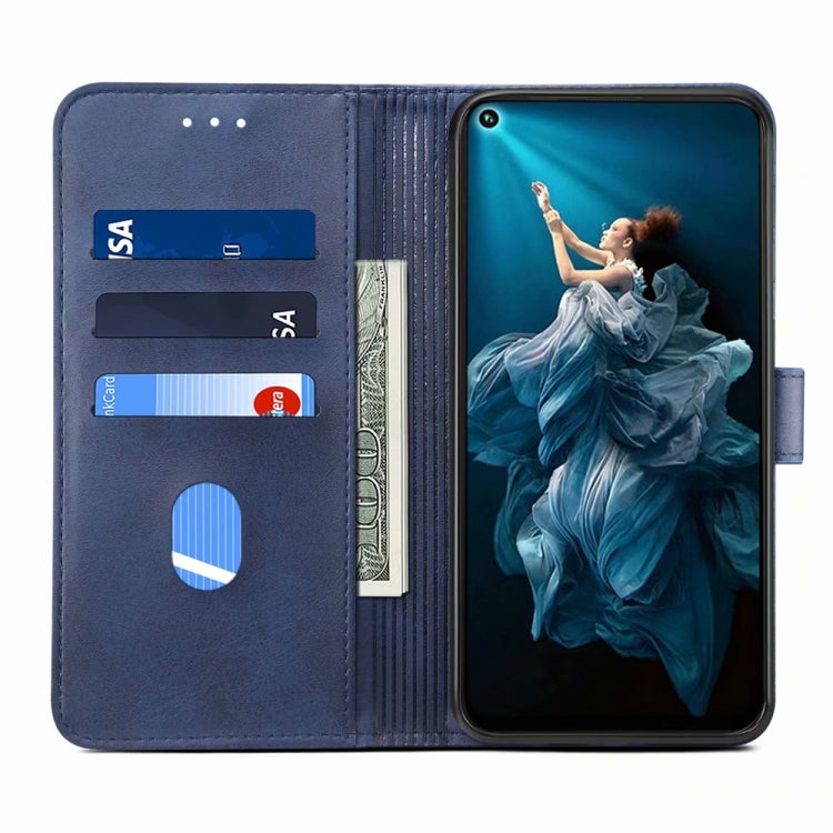 Para Huawei Honor 20 GUSSIM Business Style Funda de cuero con tapa horizontal con soporte, ranuras para tarjetas y billetera (azul)
