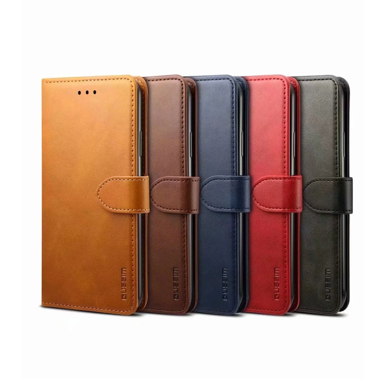 Para Huawei Honor 20 GUSSIM Business Style Funda de cuero con tapa horizontal con soporte, ranuras para tarjetas y billetera (azul)