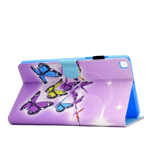 Estuche de Cuero para Hilo de Coser Plano Izquierdo y Derecho con Cubierta Bolígrafo Ranura Tarjeta Hebilla Tira Antideslizante Soporte (Mariposa)