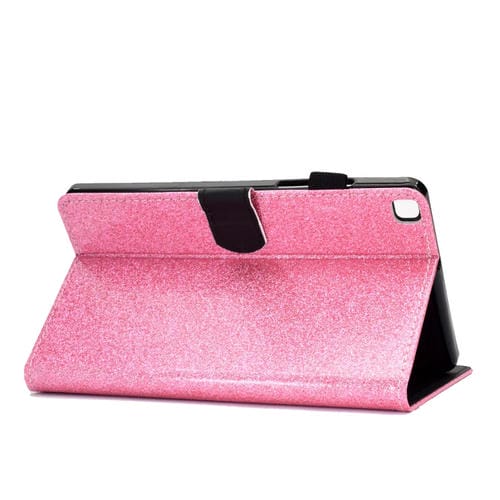 Estuche de Cuero Plano con Purpurina Izquierda y Derecha Tapa Bolígrafo Ranura Tarjeta Hebilla Tira Antideslizante Soporte