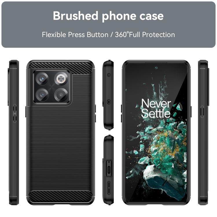 Funda de Teléfono OnePlus Ace Pro TPU Fibra de Carbono Textura Cepillada (Negro)