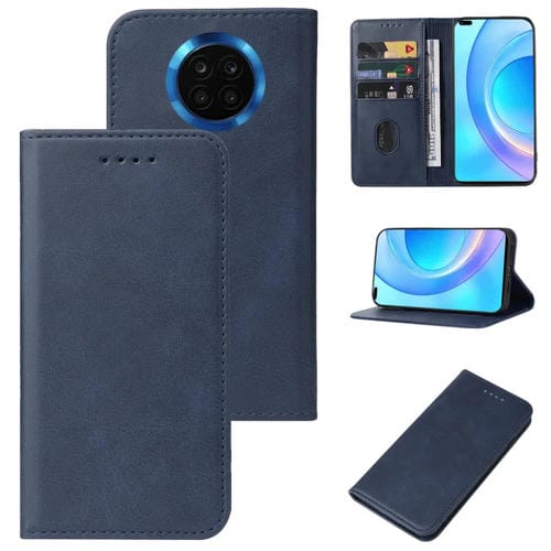 Para Honor 50 Lite Funda de cuero con cierre magnético para teléfono (Azul)
