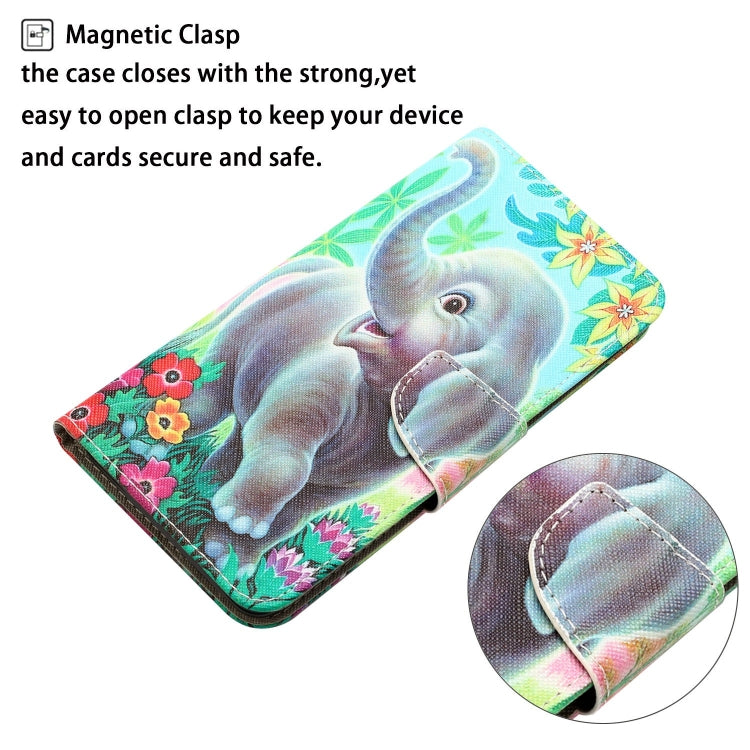 Para Samsung Galaxy S20 FE Estuche para teléfono de cuero con dibujo coloreado (elefante)